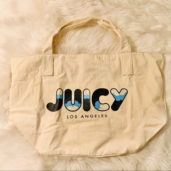 Juicy Couture “Juicy” Logo Large Canvas Tote Bag - Picture 1 of 4